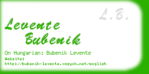 levente bubenik business card